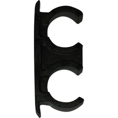 Gabotherm rørholder i sort plast til 18 mm rør, vist isoleret på hvid baggrund uden tilbehør.