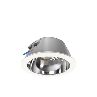 Philips Lighting Signify GreenSpace TCGSRR er en rund 3D-printet downlight med hvid reflektor, set skråt nedefra.
