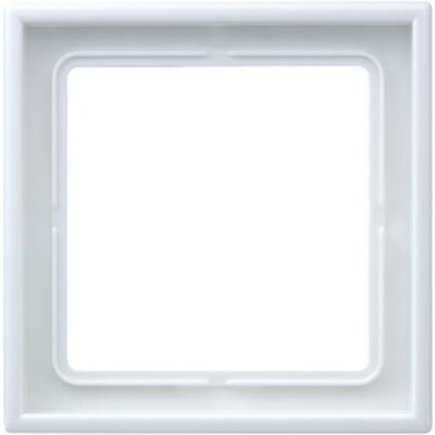 Enkel hvid Jung LS 990 ramme til ét modul, med rene linjer og glat overflade.