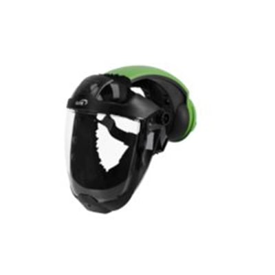 Arbin Kite Pro Vision turboenhed, en integreret motoriseret åndedrætsværn med grøn og sort design på hvid baggrund.