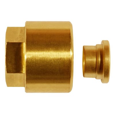 Serto messing manometertilslutning i to dele, med 6 mm slangetilslutning og 1/4'' gevind.