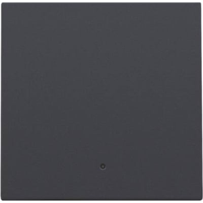 Niko smart tangent i antracit med integreret linse til LED-lys, vist fladt på en lys baggrund.