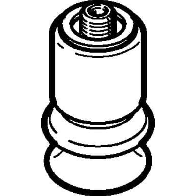 Festo vakuumsuger ESS-30-BU med 30 mm sugekop diameter og højdekompensator. Produktet er en teknisk tegning med sort-hvid illustration af en sugekop med en gevindtilslutning i toppen.