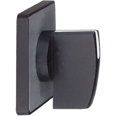 Schneider Electric greb i sort med 45x45 mm frontplade og sort skilt, vist fra siden på hvid baggrund.