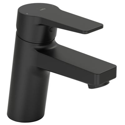 Oras Twista etgrebsbatteri i mat sort messing til håndvask med 121 mm tud og 1-huls montering.