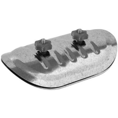 Inspektionslem IPLR 355 til rektangulære kanaler, viser et nærbillede af den runde lem med to drejeknopper og metalfinish.