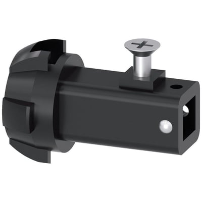 Sort Siemens 8UD1-dørkobling til 8 × 8 mm aksel, set skråt med rund koblingsdel og firkantet åbning.