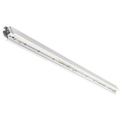 SG Armaturen Lineal Recessed 1400 hvid lampe med synlige LED-strips og monteringsbeslag, isoleret på hvid baggrund.