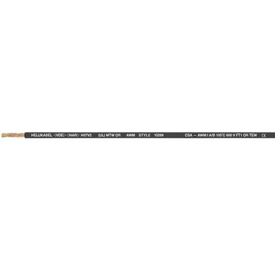 Sort PVC enkeltlederkabel med tydelig mærkning af specifikationer som 18AWG, 105°C og 600V.