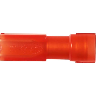 Elpress Helisol Spademuffe A1507FLSF i rød polycarbonat, til 0,5-1,5mm² Cu-leder og 6,3x0,8mm spadestik.