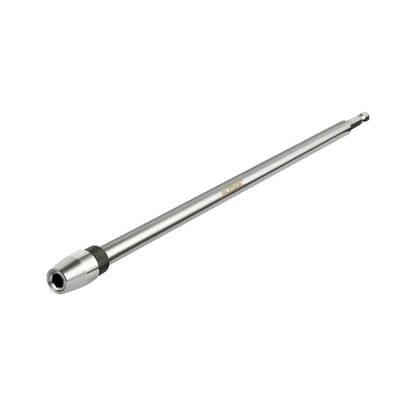 Ironside-forlænger til spadebor på 300 mm med 1/4″ sekskant, vist skråt med låsehoved og sekskantet ende.