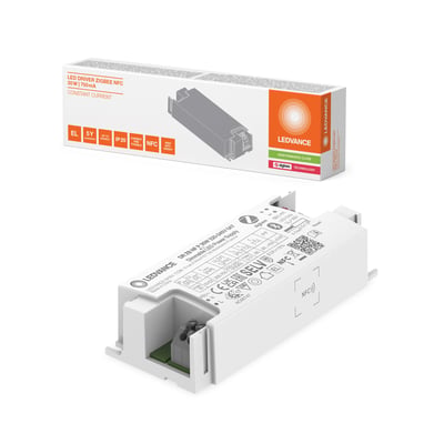 Ledvance Performance Direct Easy LED-driver på 30 W med Zigbee, vist sammen med emballagen.