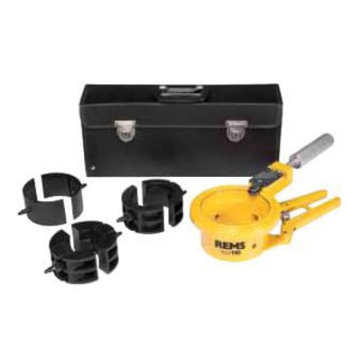 Rems Cut 110 Cu-INOX rørskæresæt med opbevaringskuffert og diverse rørholdere til kobber, titanzink og rustfrit stål.