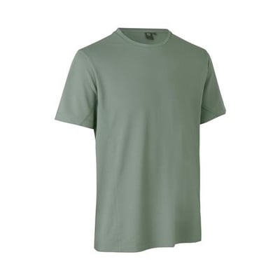 ID Identity støvet grøn Lyocell T-shirt i størrelse L, med synlige skuldersyninger og rund halsudskæring.