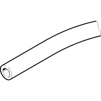 Festo trykluftslange PEN-10X1,5-RT i rød polyethylen med en udvendig diameter på 10 mm, vist buet på hvid baggrund.