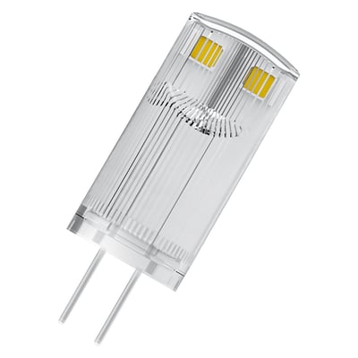 Osram Ledvance LED PIN lyskilde med G4 sokkel, klar, 100lm og 0,9W varm hvid farve.