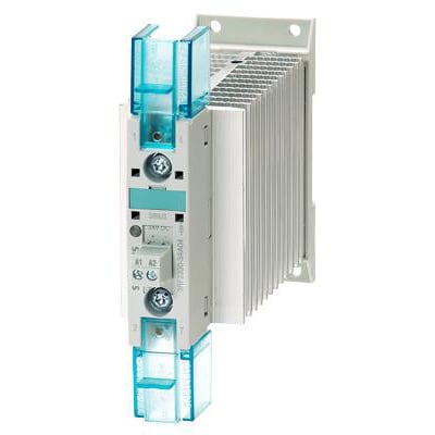 Siemens solid-state kontaktor 3RF2330-3AA22 med køleprofil, 30A, 24-230V/110-230VAC med ringkabeltilslutning.
