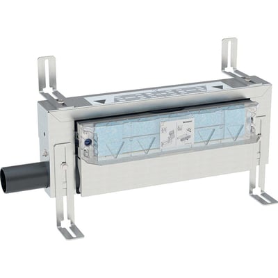 Geberit Kombifix element til bruse- og vægafløb i metal og plast, klar til installation i massive vægge.