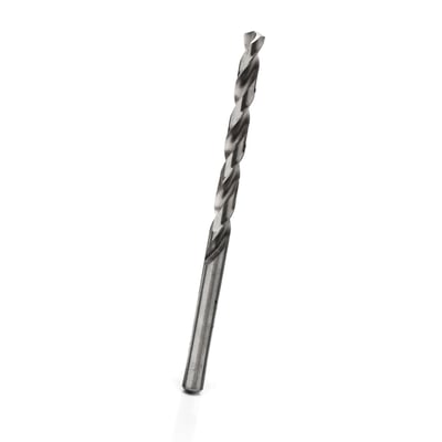 Thürmer HSS-spiralbor på 1 x 34 mm med spiralformede skær og cylindrisk skaft, vist skråt i metalgrå.