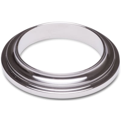 Svejsekrave i rustfrit stål 316L, Ø51 mm udvendig diameter og 1,2 mm godstykkelse, præcisionsfremstillet med ru overflade.