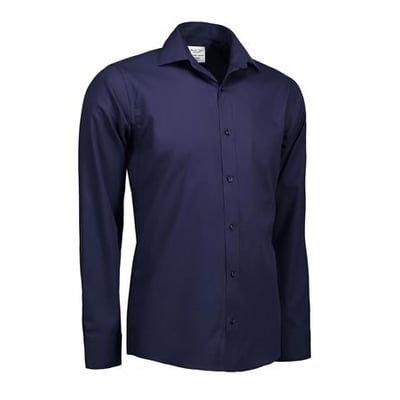 Seven Seas slim fit skjorte i navy twill med skjult knaplukning og klassisk krave.