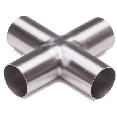 X-styk til fødevaregodkendte fittings i 316L rustfrit stål med satin overflade og DIN 11852 standard, Ø50.8x1,5mm.