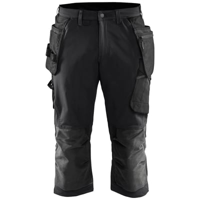 Blåkläder knickers i sort/mørk grå, str. C50, med praktiske sidelommer og 4-vejs stretch materiale.