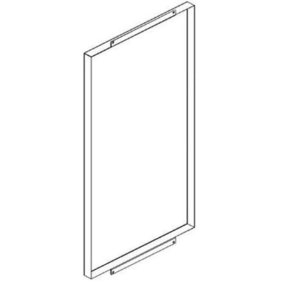Cubic frontafdækning ICCF2x3 i et stiliseret sort-hvidt design, der viser monteringsdetaljer.
