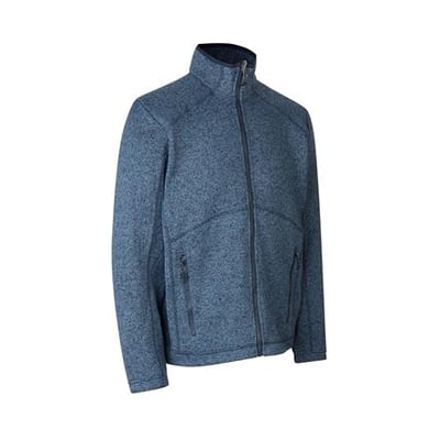 ID Identity navy melange fleece cardigan i størrelse 2XL med lynlås og sidelommer.