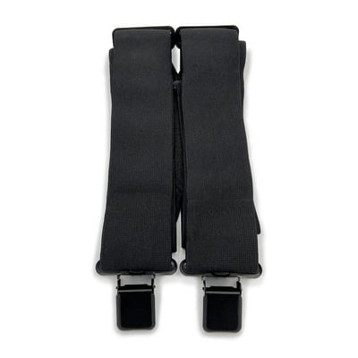 Activewear-seler i sort, one size, med brede elastiske stropper og synlige metalclips, lagt sammen.