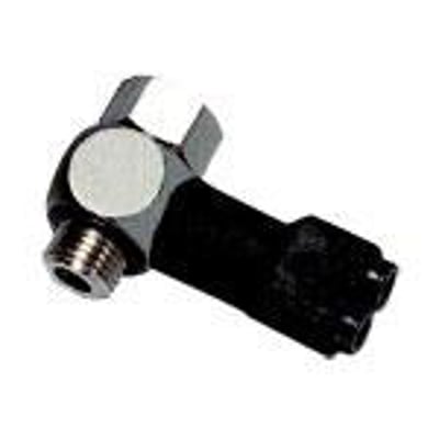 Parker Legris pneumatisk sensorfitting med 1/4 G BSPP udvendigt gevind og 4 mm slangediameter i sort teknisk polymer.