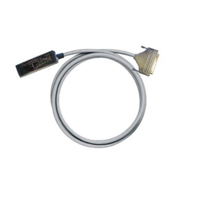 Weidmüller PLC-wire til analoge signaler, 37-polet kabel på 2,5 meter, vist oprullet med stik i begge ender.