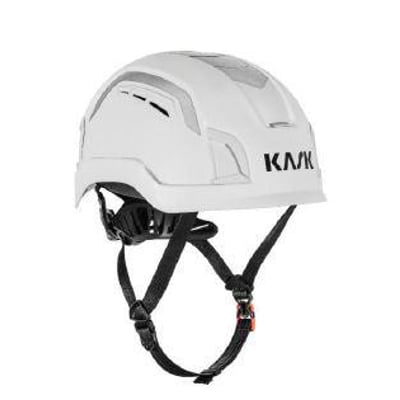 Hvid Kask Zenith X Max Air Hi-Viz sikkerhedshjelm med ventilationsåbninger og justerbar hagerem.