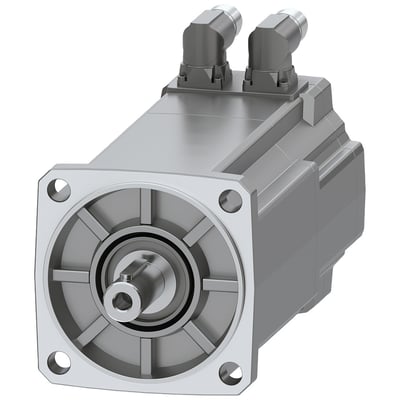 Siemens Simotics S-1FK2 HD servomotor med 5 Nm moment og M17 DRIVE-CLiQ stik, vist isoleret.