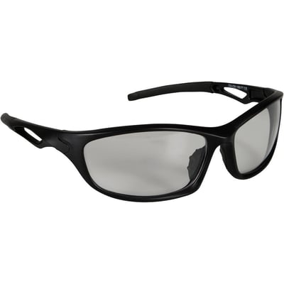Detaljebillede af Boisen Safety Sport sikkerhedsbrille, der viser brillens sporty design og sorte, mat finish.