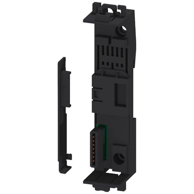 Siemens 3ZY1 T2 termineringsstik til 3RM1 motorstarter, 22,5 mm bredt, med synlige kontakter og monteringsdetaljer.