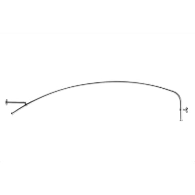 HeFe AD108341 krom badeforhængsstang med blank overflade, vist med vægbeslag på begge ender.