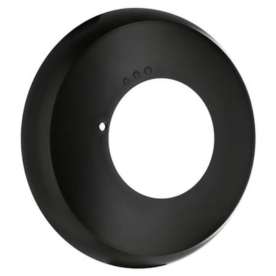 B.E.G. afdækningsring PD2N DM i sort til farveafstemning, vist på en hvid baggrund.