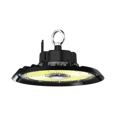 V-TAC 200W LED højbay lampe med Cree-chip, 4000K farve, monteret med ophængningsring, vist på hvid baggrund.