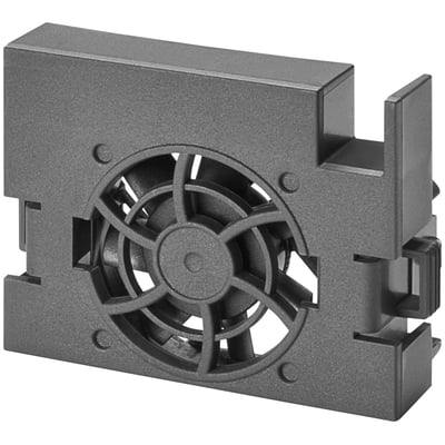 Siemens Sinamics V20 FSB ventilator i mørkegrå plast med synlig blæser og monteringsclips på hvid baggrund.