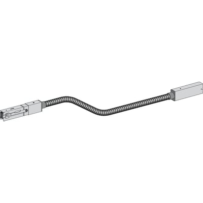 Schneider Electric Canalis skinneelement S.EL. Flex i hvid, 40A, 3L+N+P, 0.5 meter, med fleksibel kanal og firkantede samlinger.
