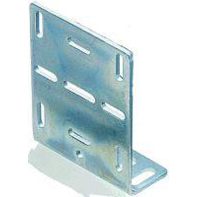 Schneider Electric vinkelbeslag til XU2 laser, fremstillet af galvaniseret metal med monteringshuller.