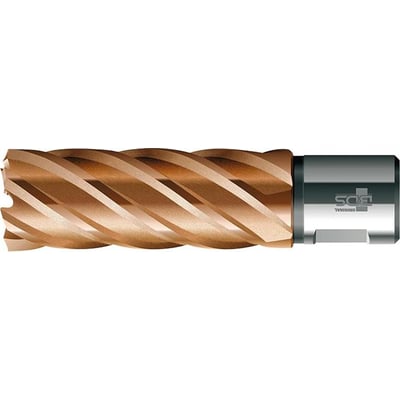 BDS KBL-VP VarioPlus-kernebor i HSS med kobberfarvet belægning og 19 mm Weldon-skaft, 38 mm i diameter.