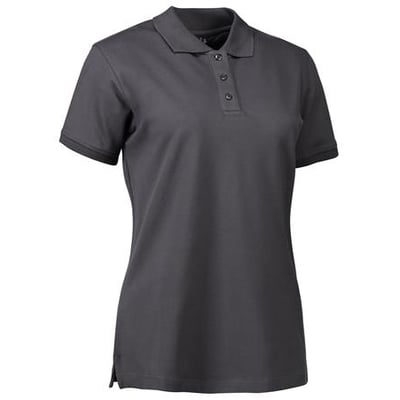 ID Identity Polo dame i koksgrå str. XL, fremstillet i piquékvalitet med stretch og tre tone i tone-knapper.