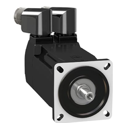 Schneider Electric servomotor med 70mm flange, 1,4NM moment, 750W effekt og IP54 beskyttelse, med bremse.