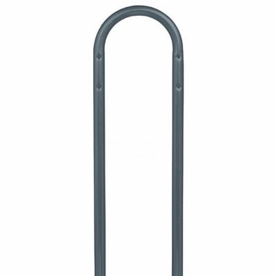 Grå strukturlakeret stålstander til postkasse, 1185mm lang, med en bredde på 298mm og en diameter på 38mm.