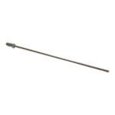 Parker lige lang dyse i forniklet messing med M12x1,25 gevind og 2,5MM DN. Monteret på hvid baggrund.