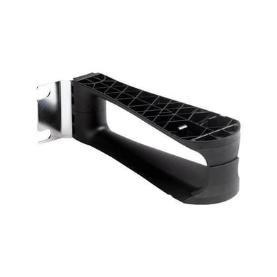 AMP Netconnect Hi-D Fl kabelmanagement i sort, 1U højde og 150mm dybde, med rackmonteringsbeslag og gummiholdere til kabler.