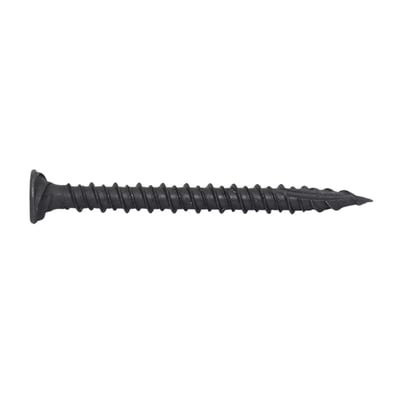 Sort EJOT FGE-fibergipsskrue på 4,2 x 30 mm med bredt hoved og spids, vist fra siden.