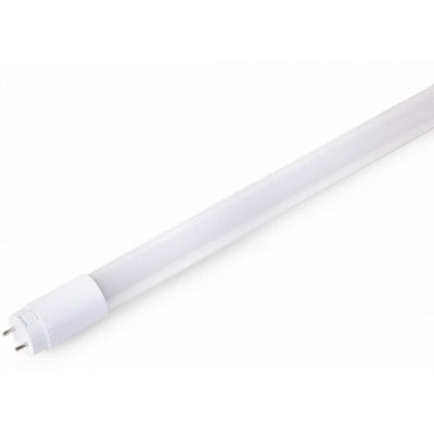 LEDlife T8 PRO LED-lysstofrør på 400 mm og 6 W med hvidt rør og synlige stifter i den ene ende.